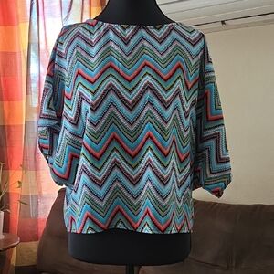 Alya Multicolor Chevron Blouse